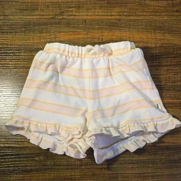 Easy Peasy Vintage Striped Ruffle Shorts | White Yellow Pink | Size 3T (Girl) - Picture 1 of 4